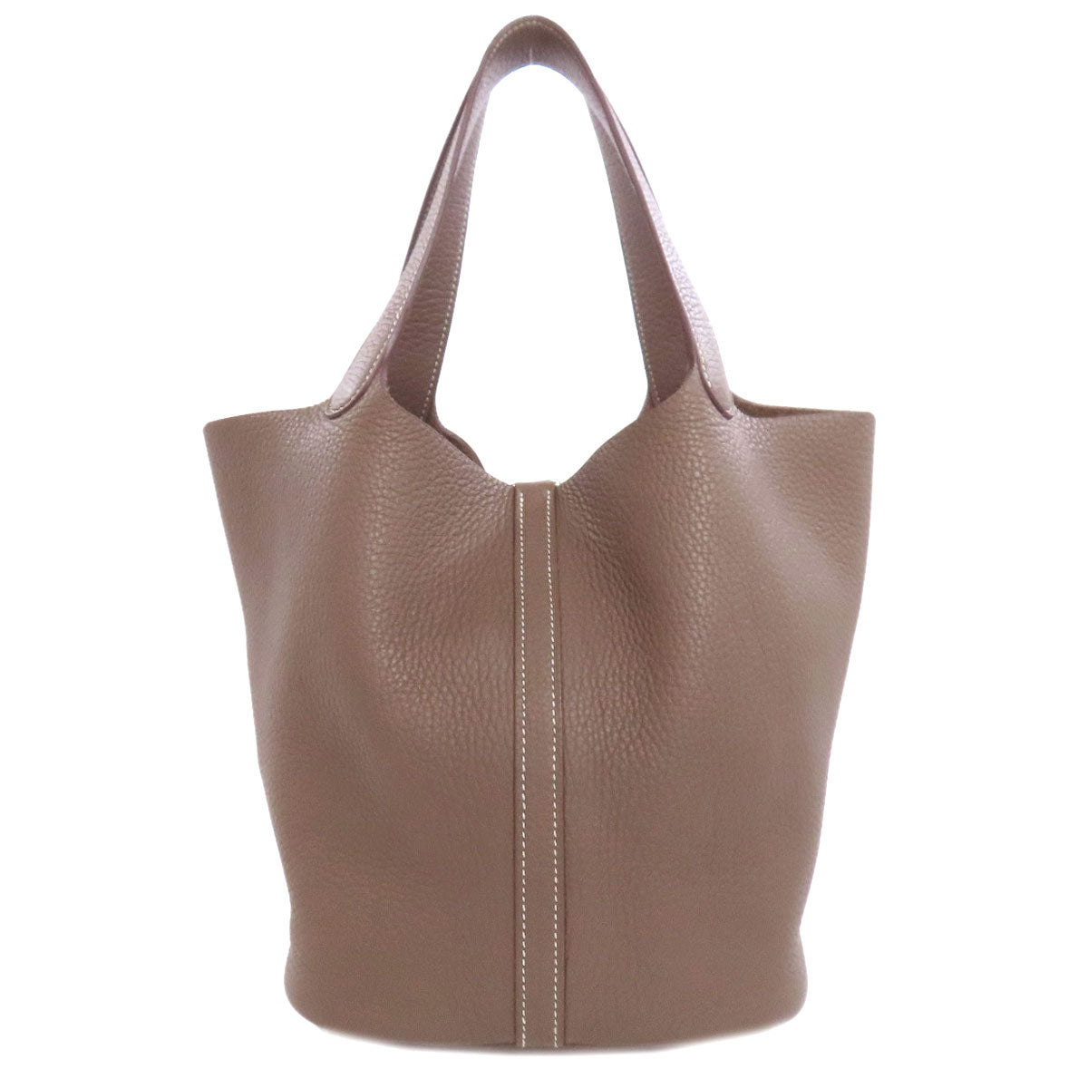 Taurillon Clemence Picotin Lock Mm Etoupe Silvermetal Beige Travel Bag