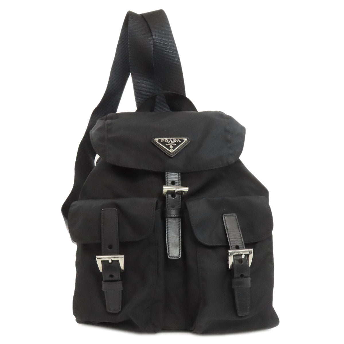 Backpack Logometal Handbag Nylon Black