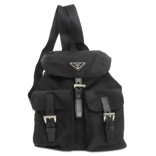 Backpack Logometal Handbag Nylon Black