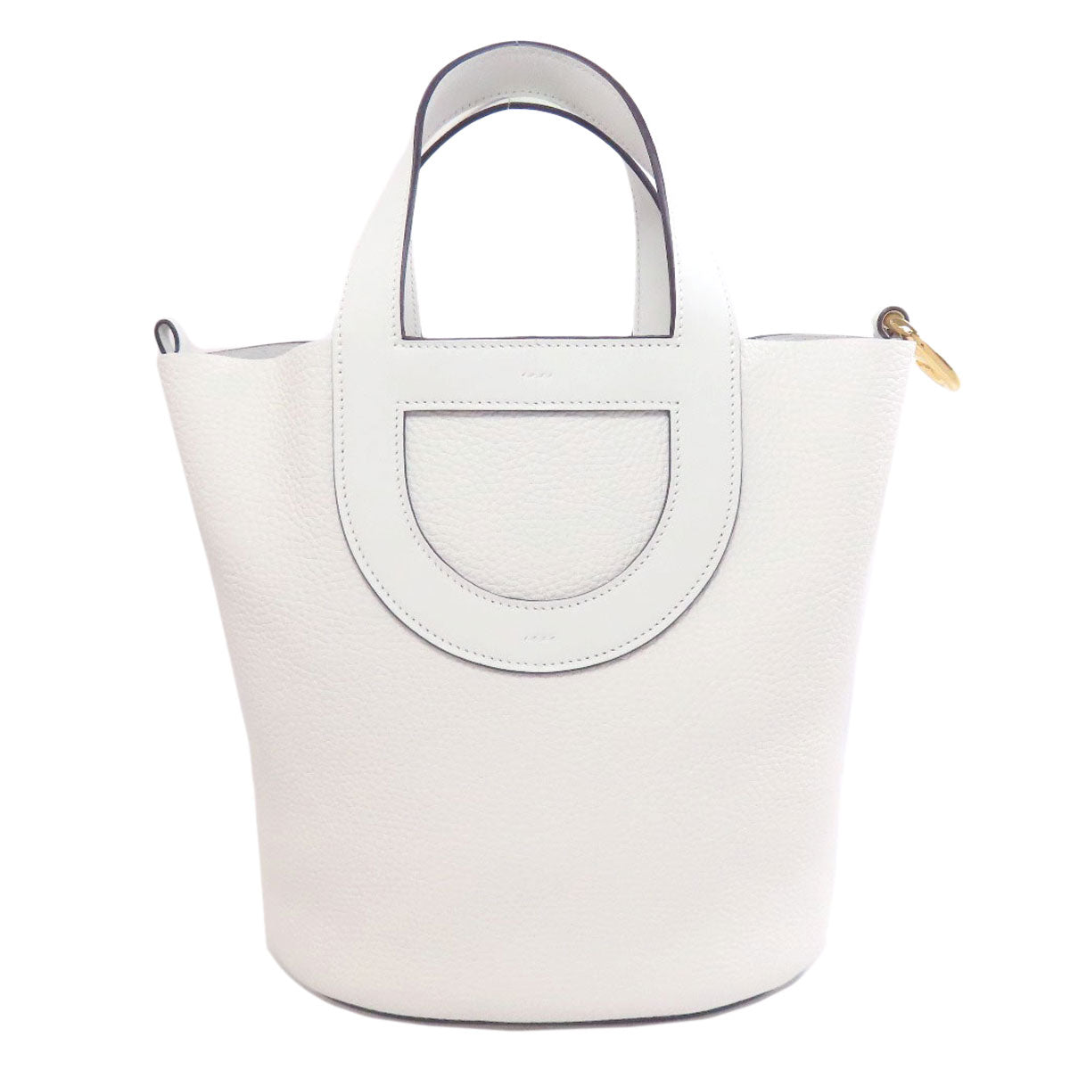 Hermes Handbag Taurillon Clemence In The Loop Metal White Gold Travel Bag