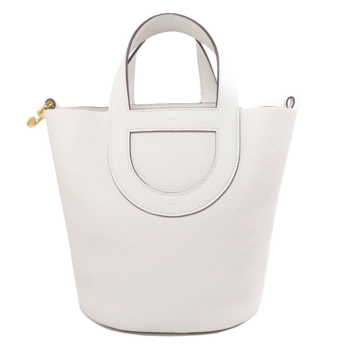 Hermes Handbag Taurillon Clemence In The Loop Metal White Gold Travel Bag