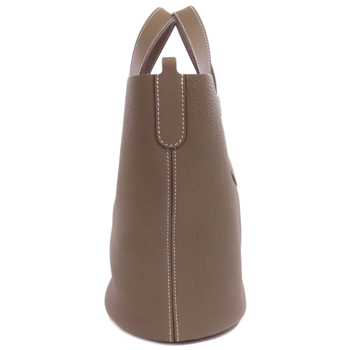Hermes Handbag Taurillon Clemence In The Loop Etoupe Metal Beige Gold Travel Bag