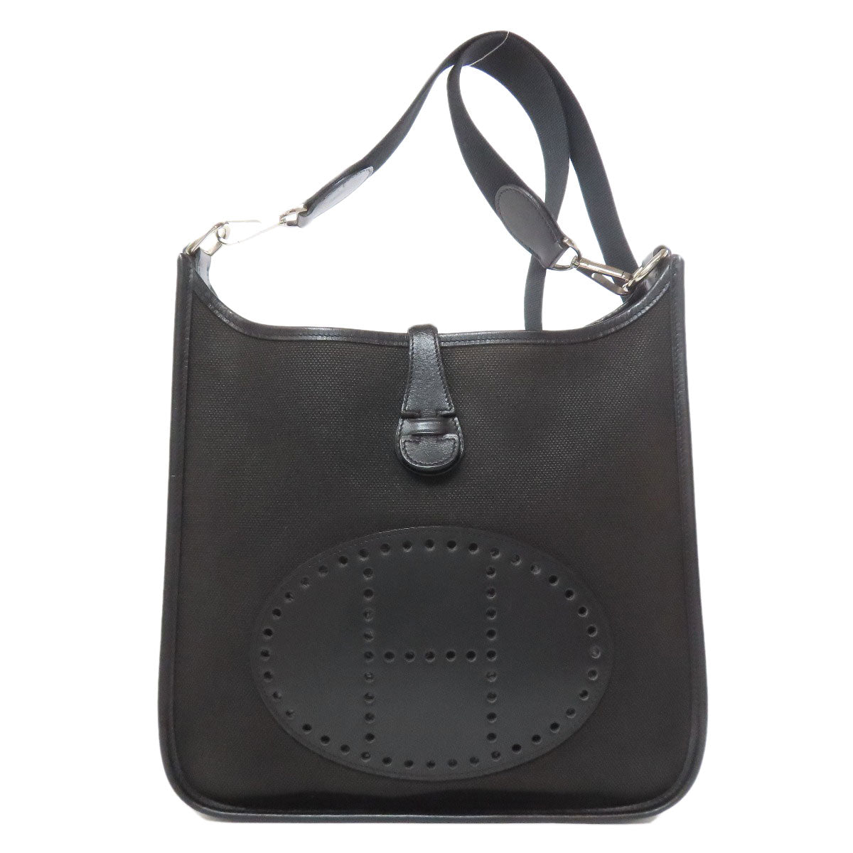 Hermes Shoulder Bag Towar Evelyn Pm Silvermetal Black