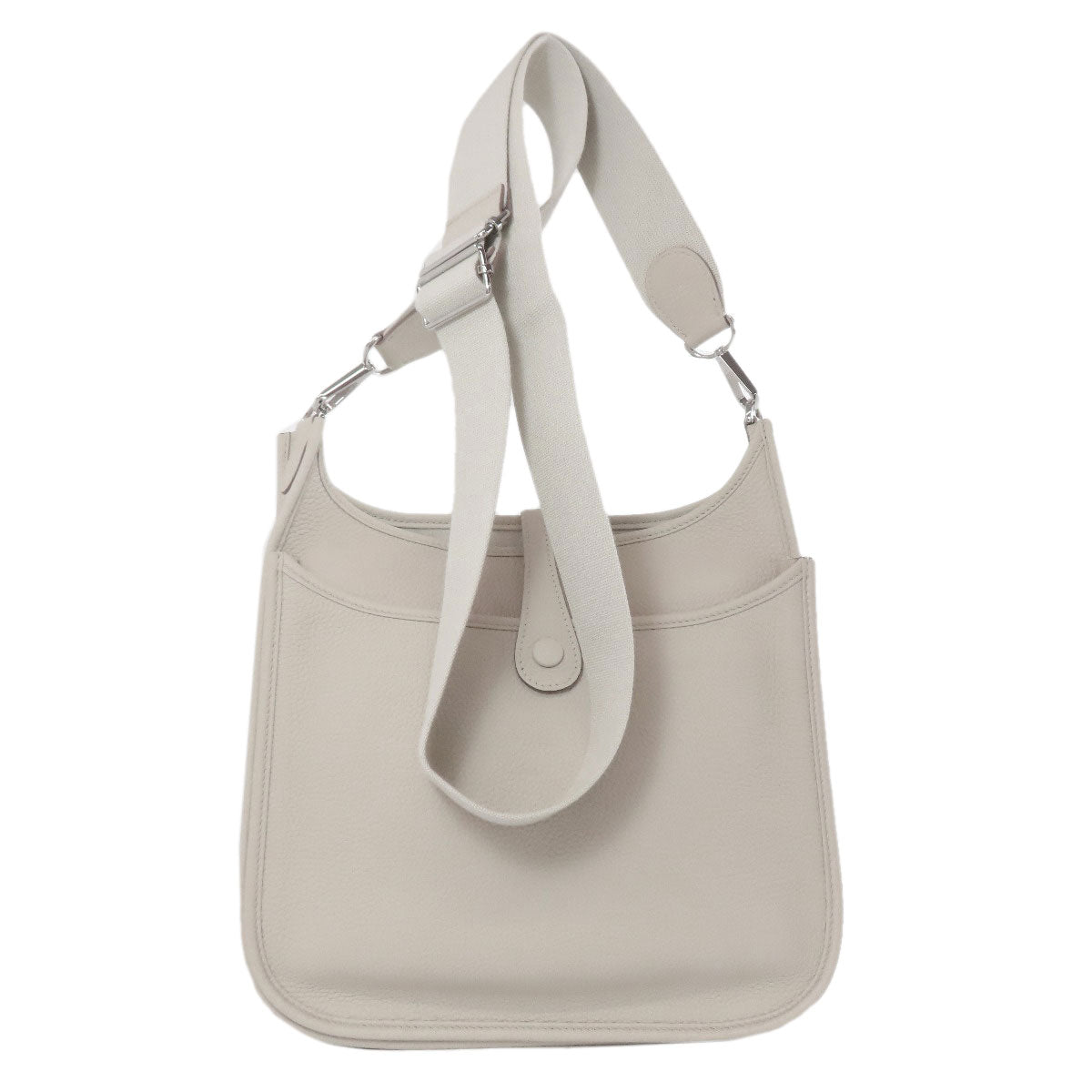 Shoulder Bag Taurillon Clemence Evelyn Pm Silvermetal White
