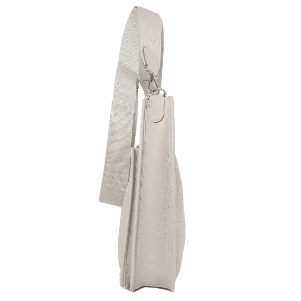 Hermes Shoulder Bag Taurillon Clemence Evelyn Pm Silvermetal White