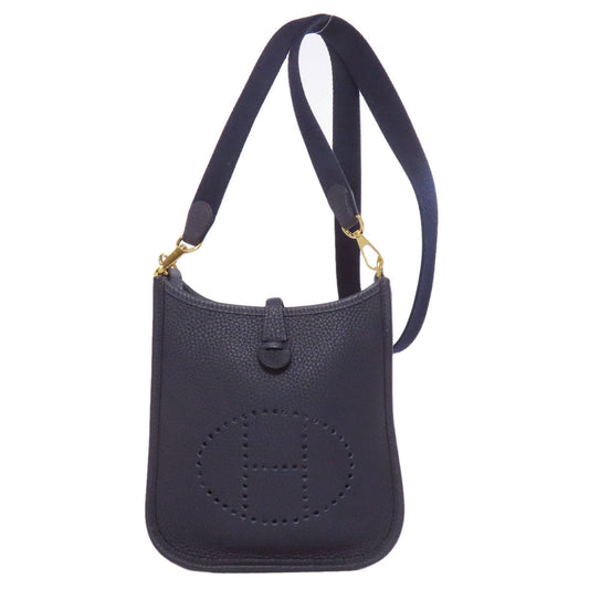 Hermes Shoulder Bag Taurillon Clemence Evelyn Tpm Metal Gold Navy