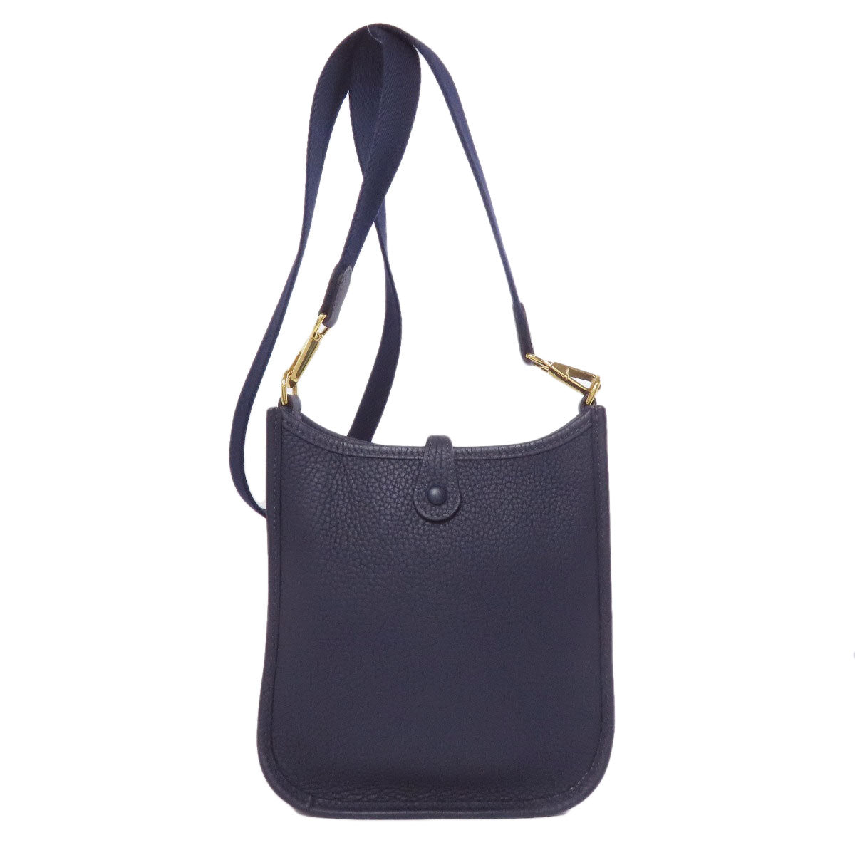 Shoulder Bag Taurillon Clemence Navy Evelyn Tpm Gold Gold Metal