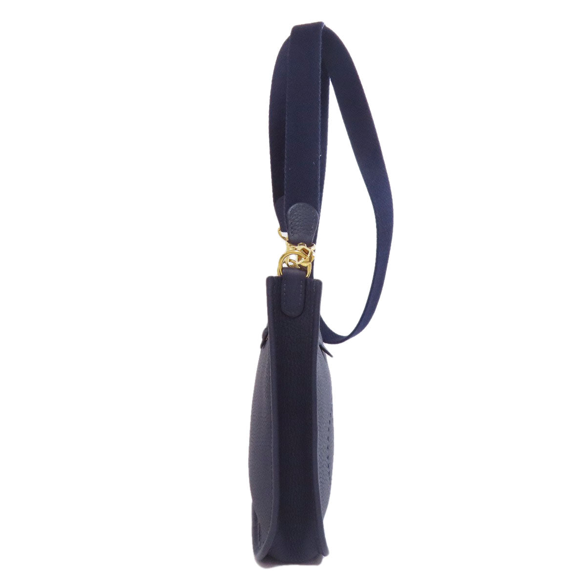 Hermes Shoulder Bag Taurillon Clemence Evelyn Tpm Metal Gold Navy
