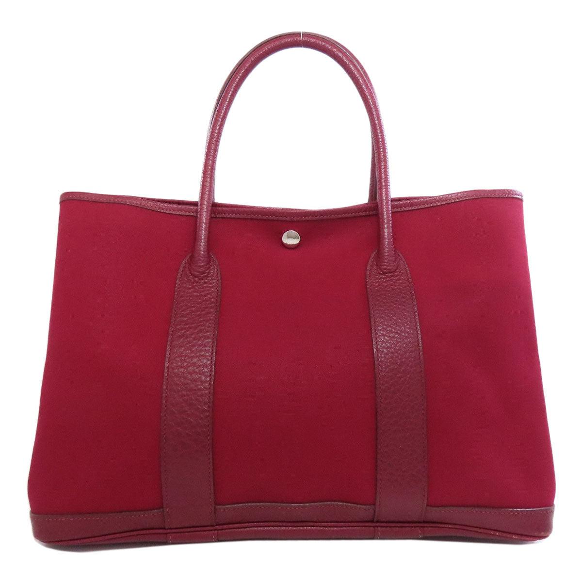 Hermes Tote Bag Towar Officche Garden Party Pm Rouge Metal Red Silver