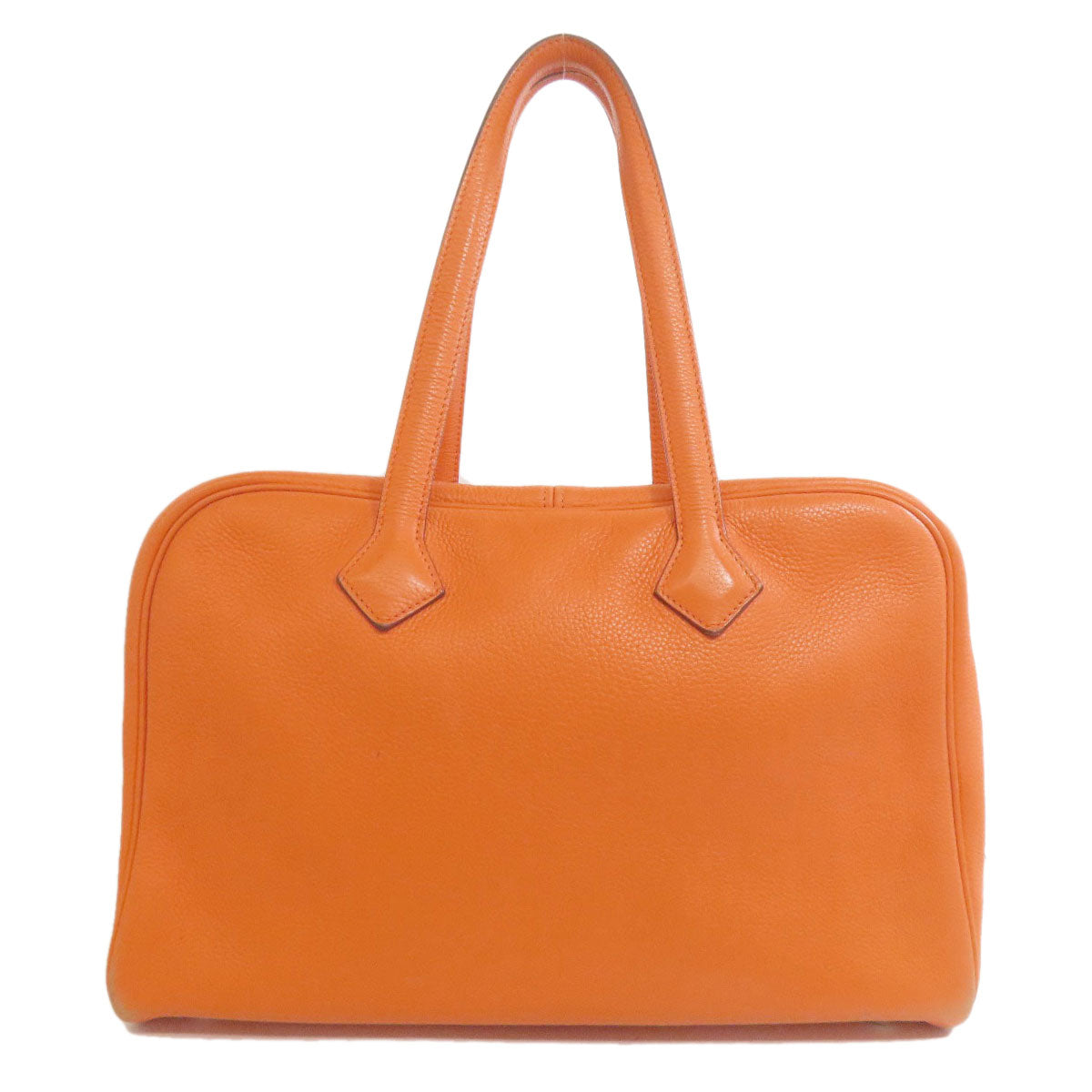 Tote Bag Taurillon Clemence Orange Victoria Elan Silver