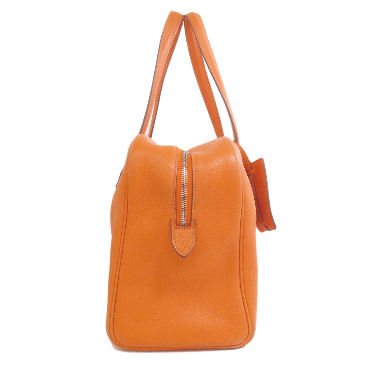 Hermes Tote Bag Taurillon Clemence Victoria Elan Metal Silver Orange