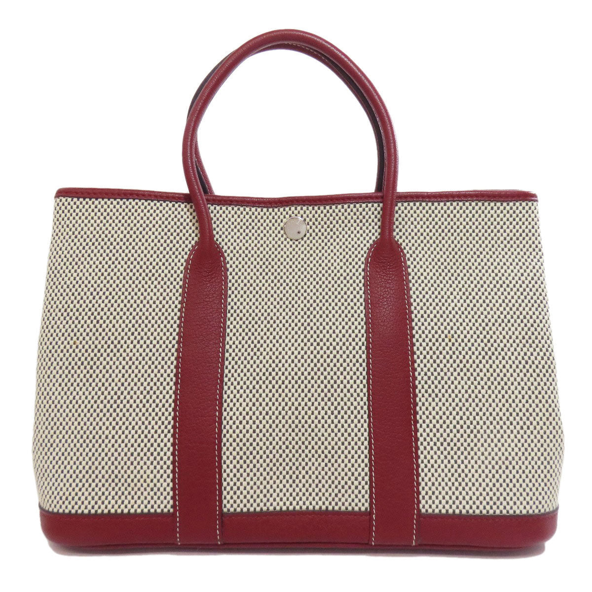 Hermes Handbag Garden Party Tpm Canvas Gray Travel Bag