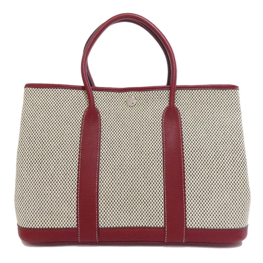 Hermes Handbag Garden Party Tpm Canvas Gray Travel Bag