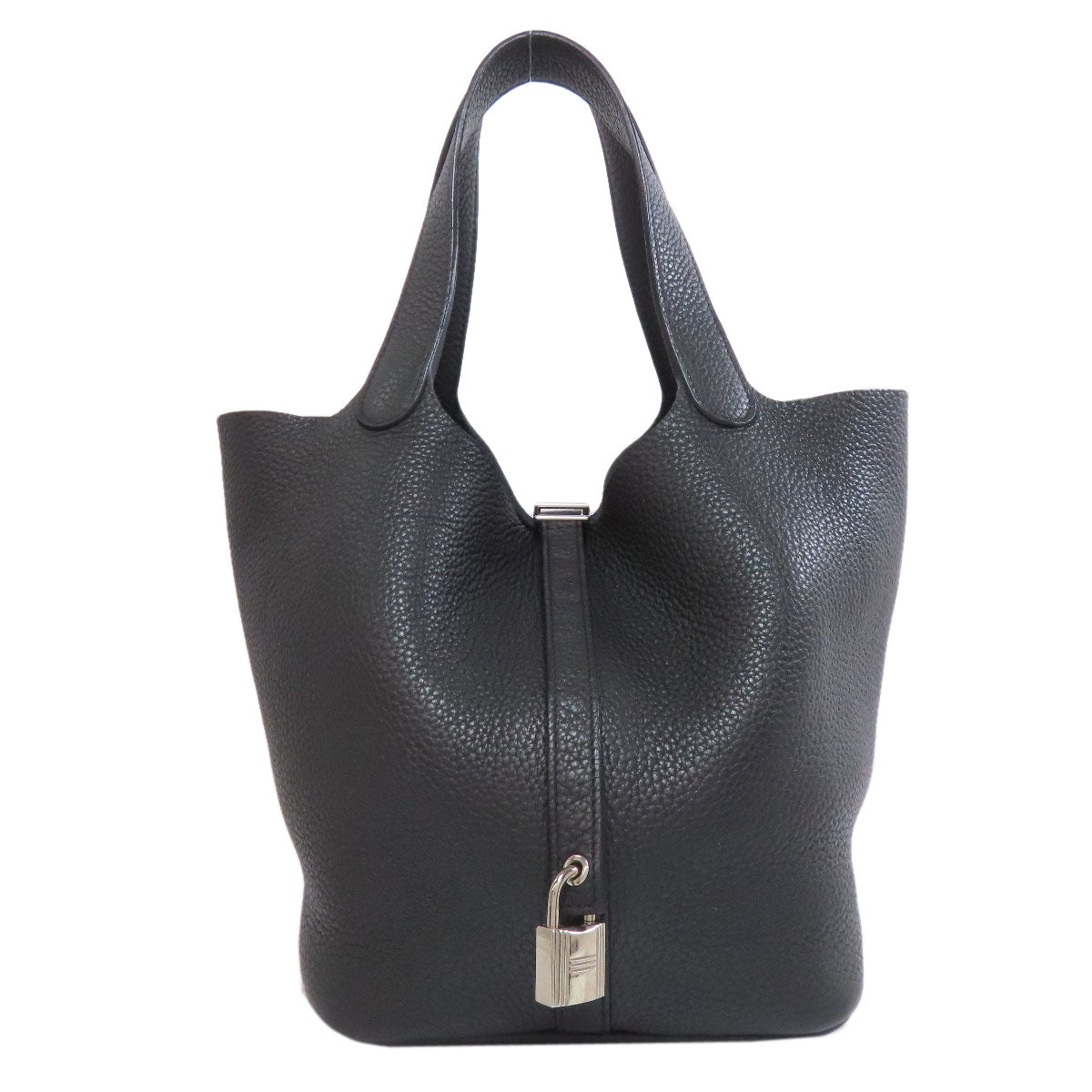 Hermes Handbag Togo Picotin Lock Mm Silvermetal Black Travel Bag