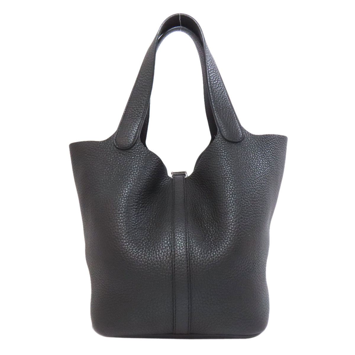 Hermes Handbag Togo Picotin Lock Mm Silvermetal Black Travel Bag
