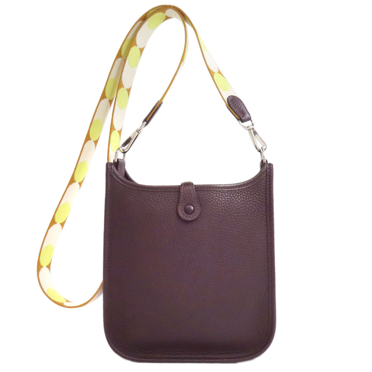Shoulder Bag Taurillon Clemence Evelyn Tpm Silvermetal Brown