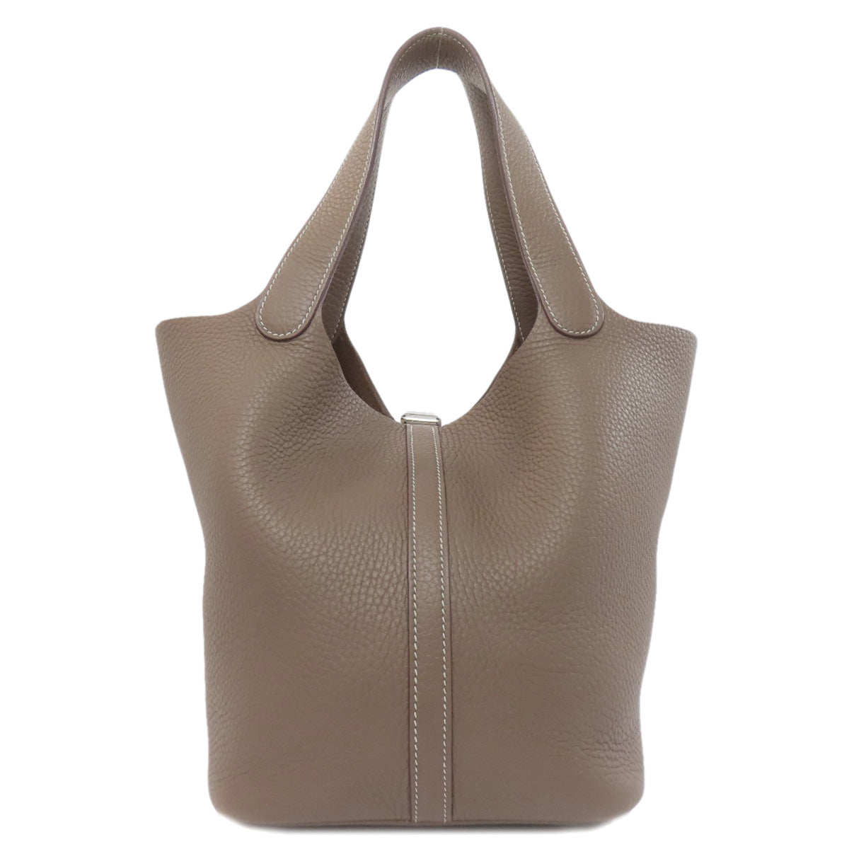Hermes Handbag Taurillon Clemence Picotin Lock Mm Silvermetal Brown Travel Bag