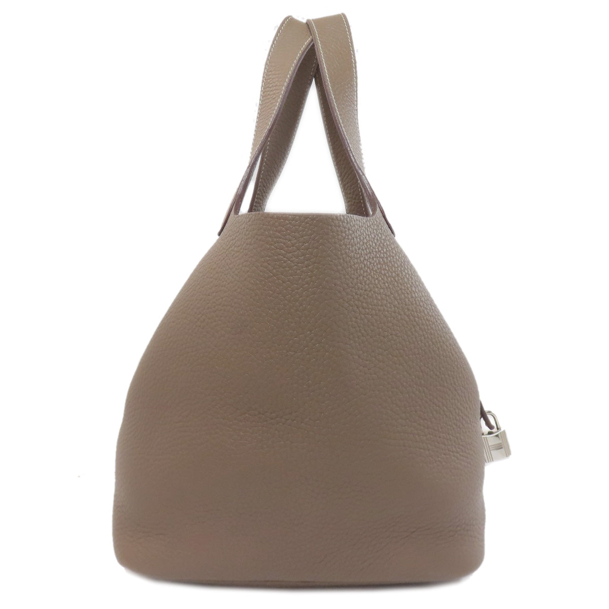 Hermes Handbag Taurillon Clemence Picotin Lock Mm Silvermetal Brown Travel Bag