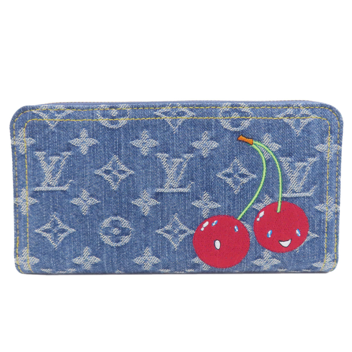 Louis Vuitton Long Purse M23161 LVxTM Zippy Denim Blue Wallet Case