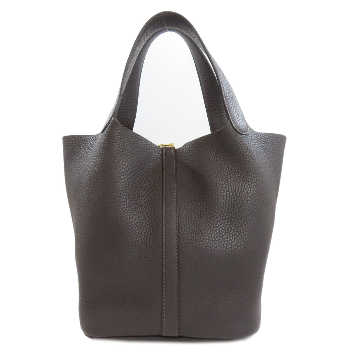 Hermes Handbag Taurillon Clemence Picotin Lock Mm Metal Brown Gold Travel Bag