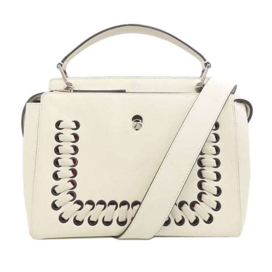 Fendi Handbag Calfskin Dotcom 2Way White Travel Bag