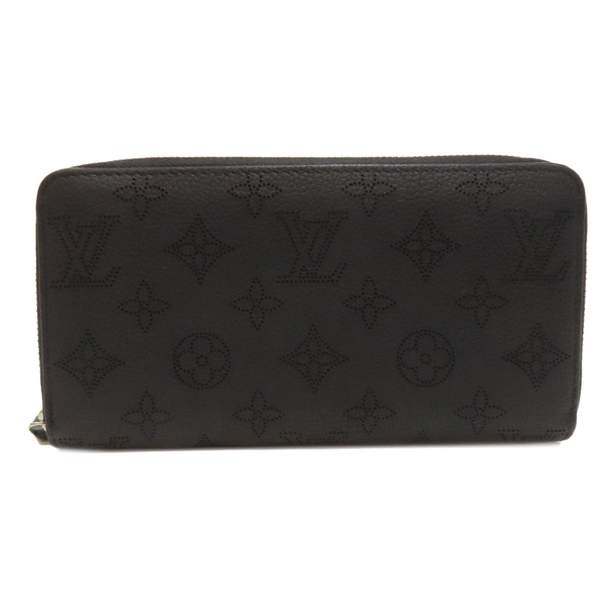 Louis Vuitton Long Purse M61867 Mahina Zippy Leather Black Wallet Case 3