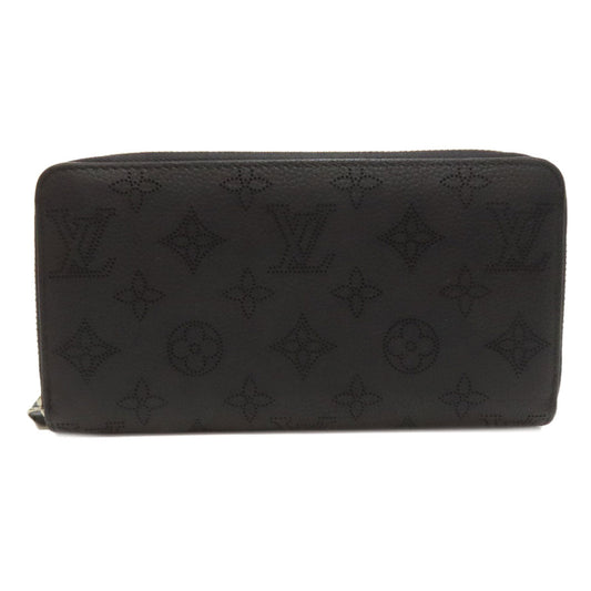 Louis Vuitton Long Purse M61867 Mahina Zippy Leather Black Wallet Case 3
