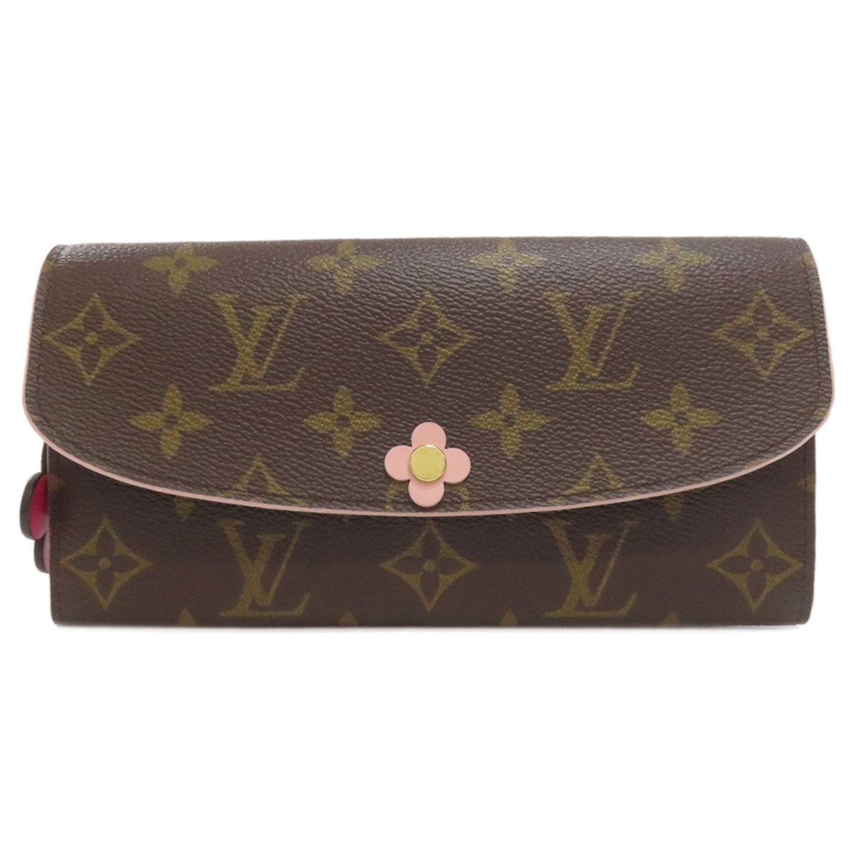 Louis Vuitton Long Purse M64202 Portefeuille・Emily Flower Monogram Canvas Brown Wallet Case