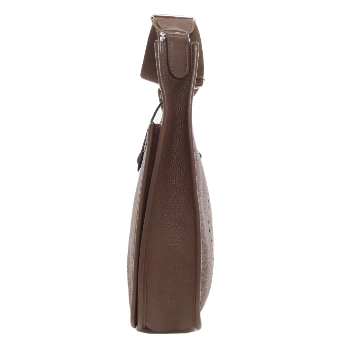 Hermes Shoulder Bag Taurillon Clemence Evelyn Chocolat Metal Brown Silver