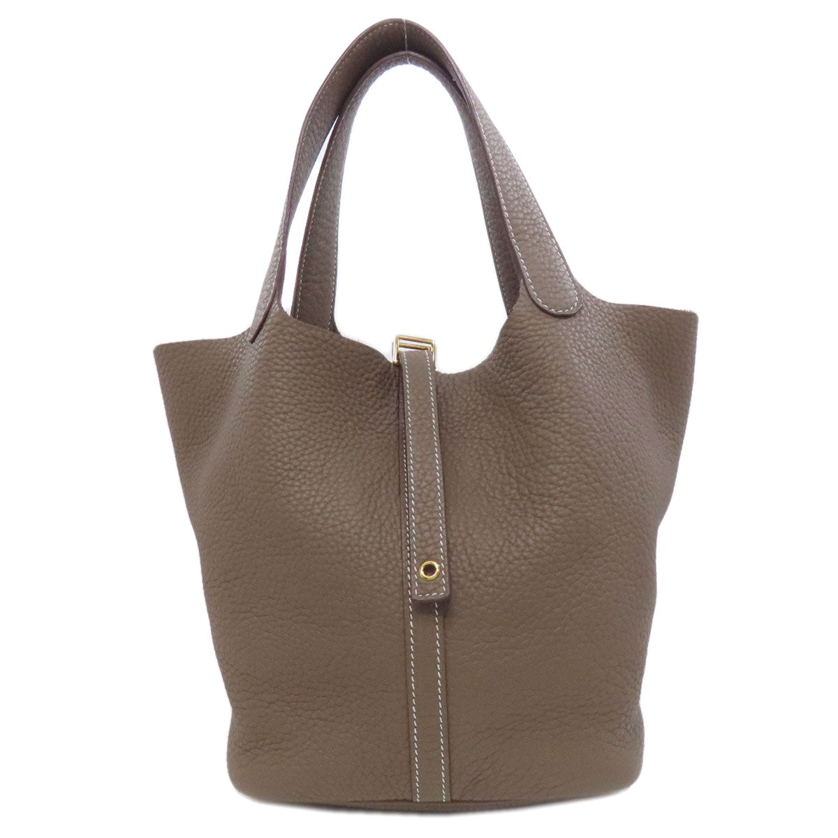 Epsom Picotin Lock Mm Etoupe Metal Beige Gold Travel Bag