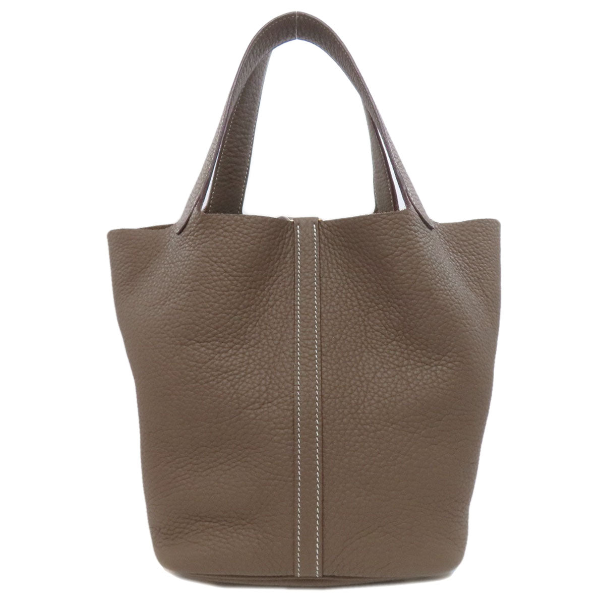 Hermes Handbag Epsom Picotin Lock Mm Etoupe Metal Beige Gold Travel Bag