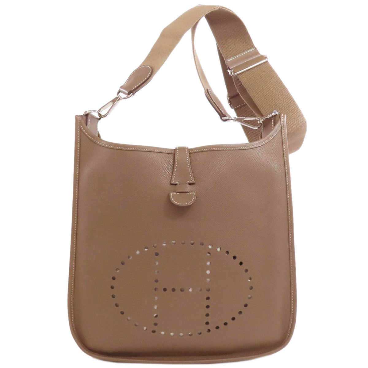 Hermes Shoulder Bag Epsom Evelyn Pm Etop Silvermetal Beige