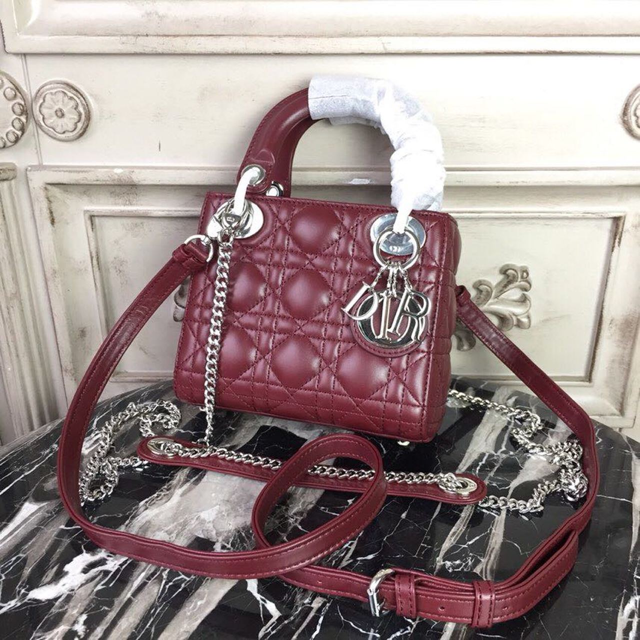 Lady SiTop Qualityer Hardware Burgundy Mini Chain Mini Bag