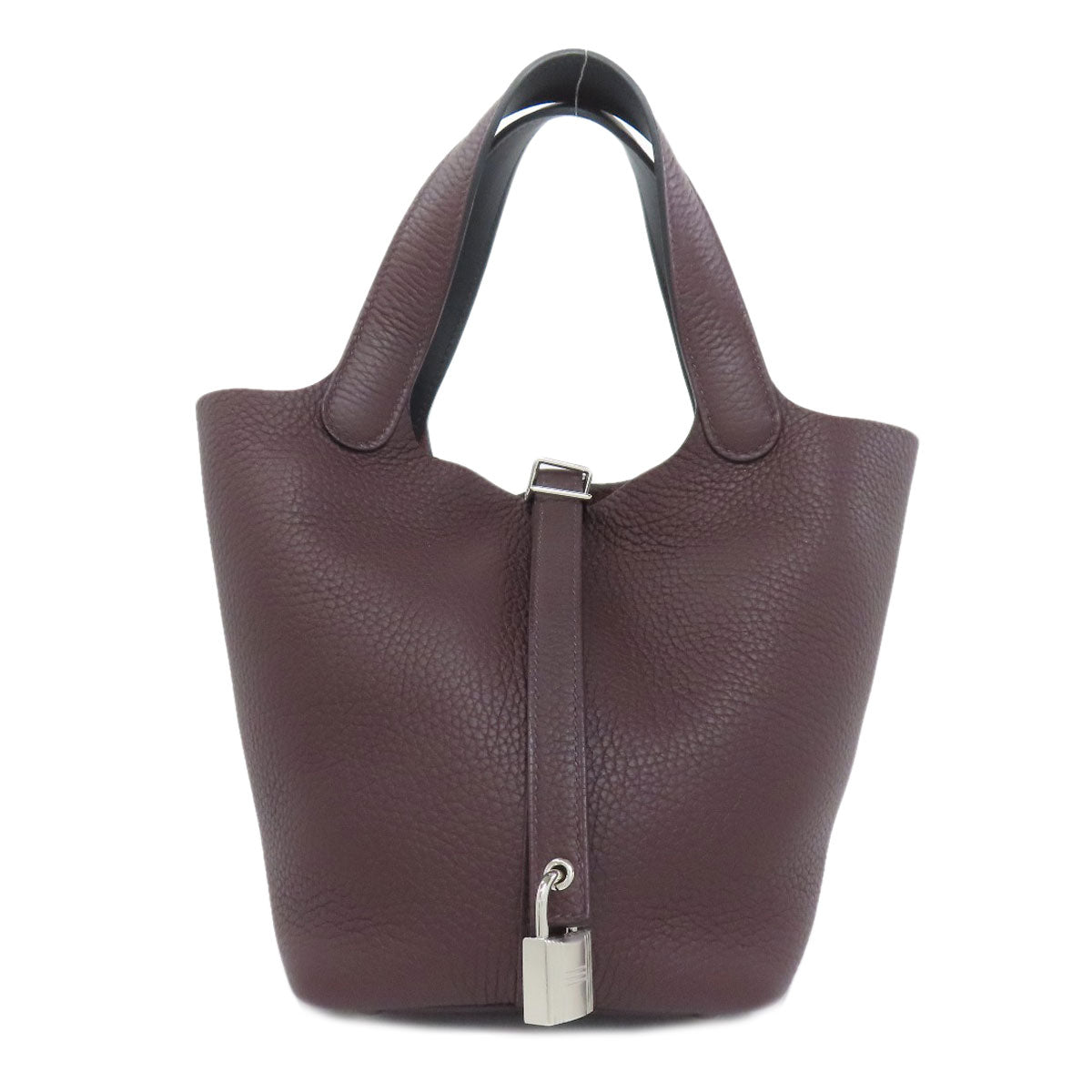 Taurillon Clemence Picotin Lock Pm Eclat Metal Red Silver Travel Bag