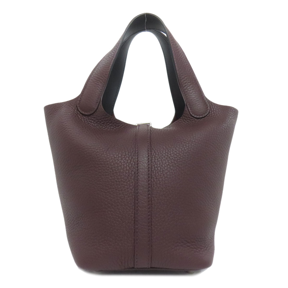Taurillon Clemence Picotin Lock Pm Eclat Metal Red Silver Travel Bag