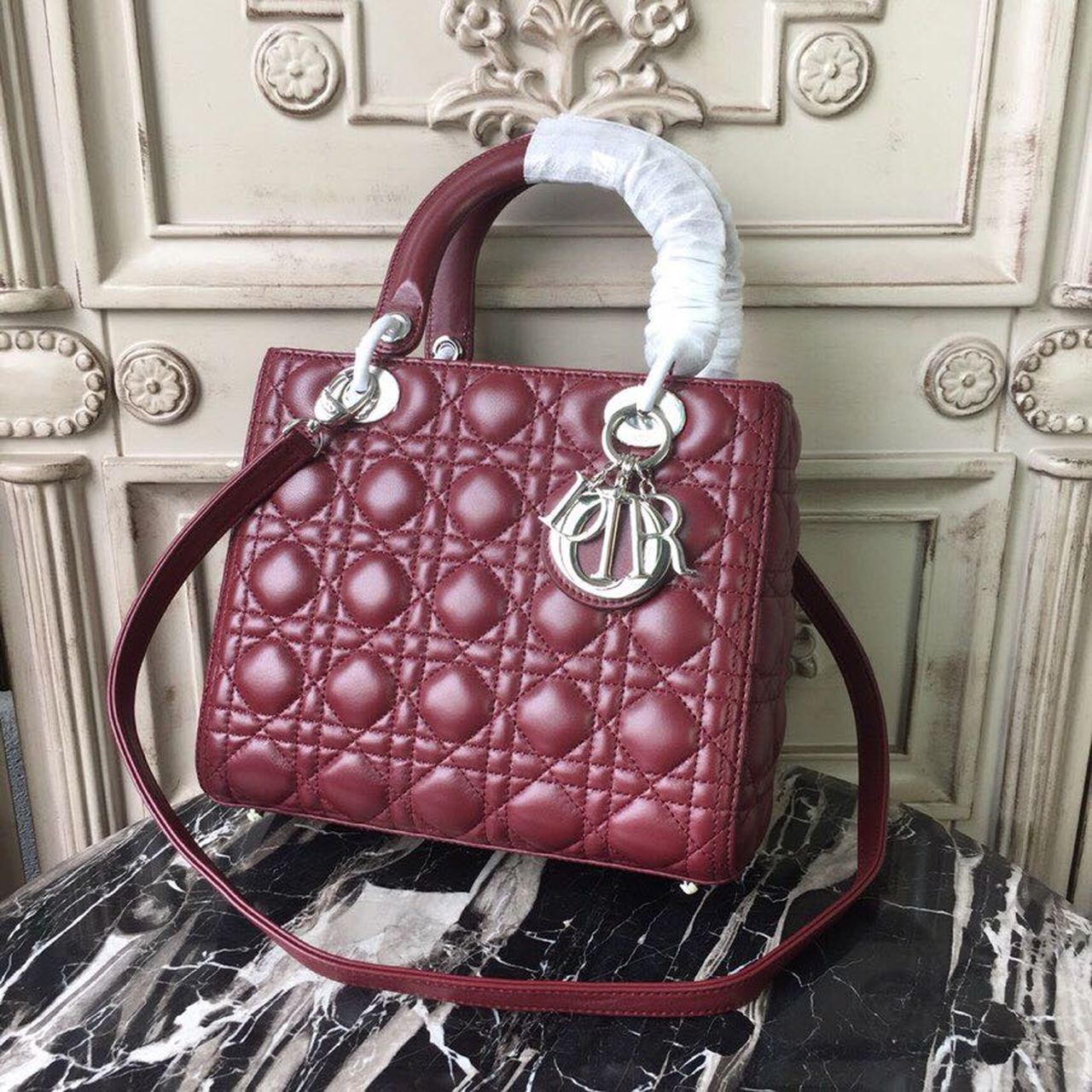 Metop Qualityum Lady Hardware Burgundy Silver Travel Bag