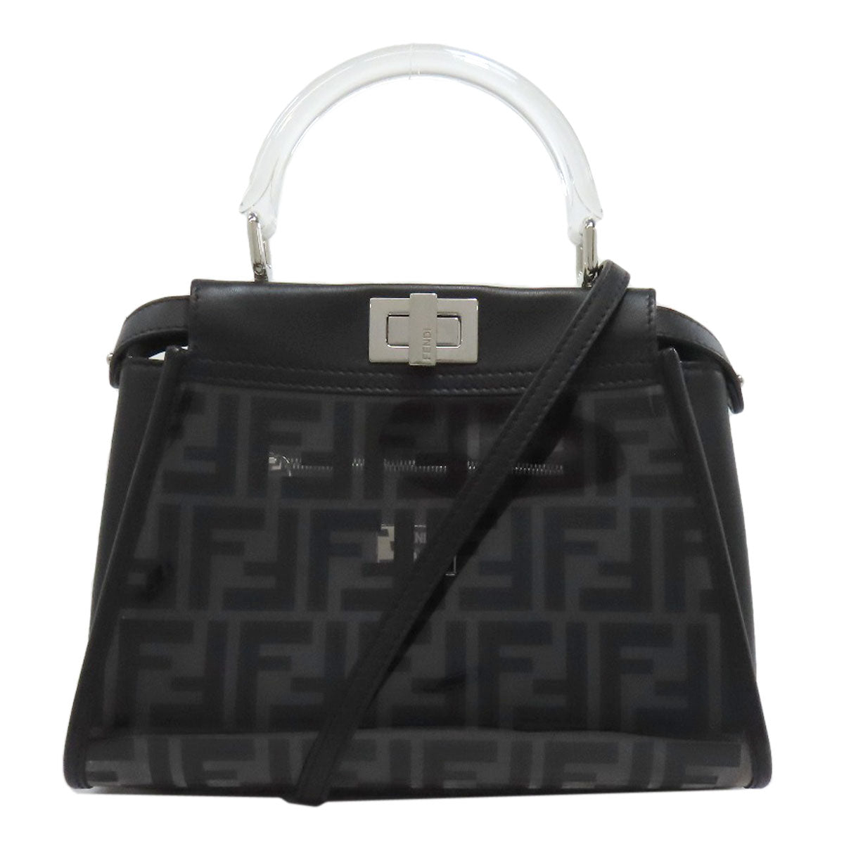 Fendi Handbag Plastics Peekaboo 2Way Black Mini Travel Bag