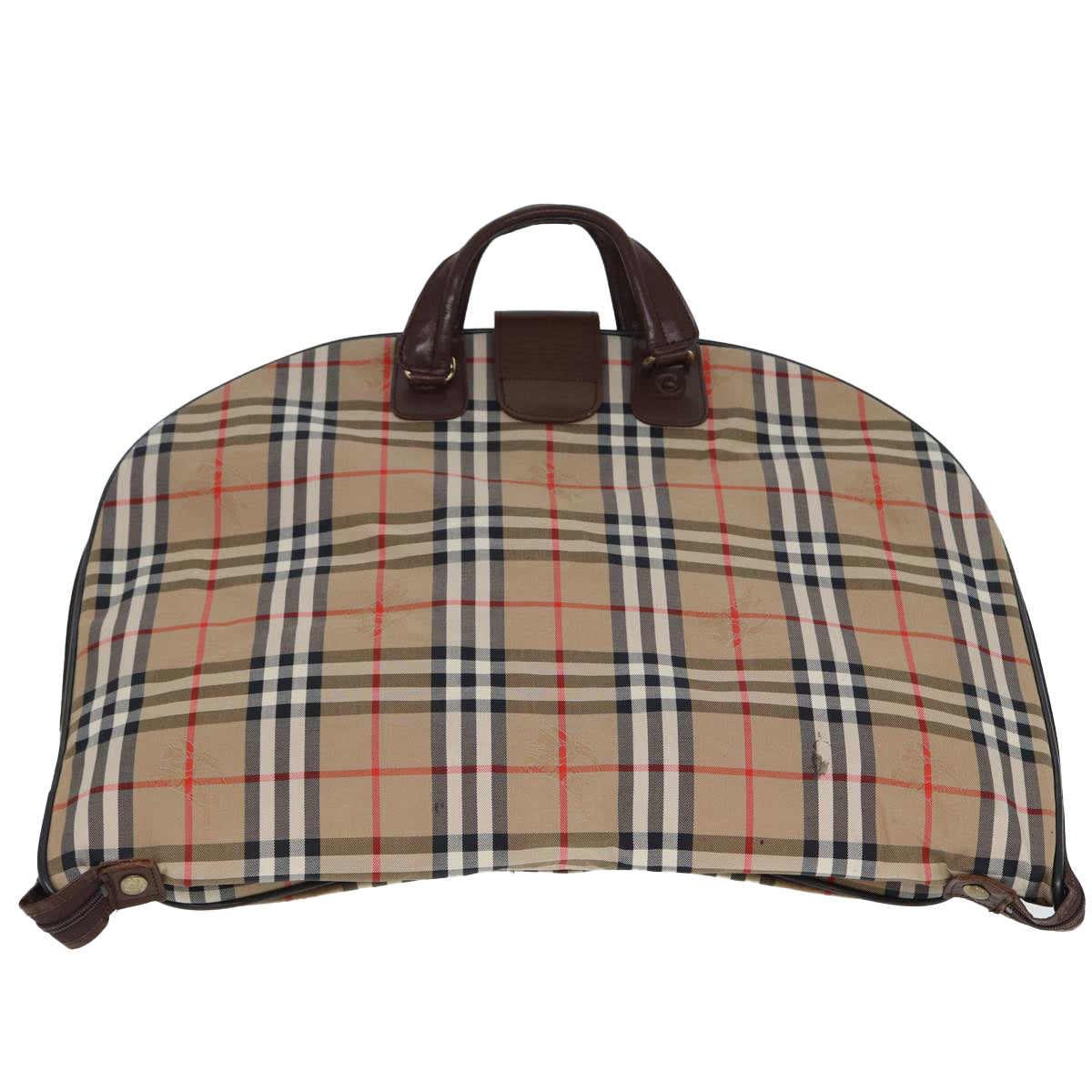Burberry Luxury ss Nova Check Garment Cover Auth Handbag Canvas Brown Beige Travel Bag