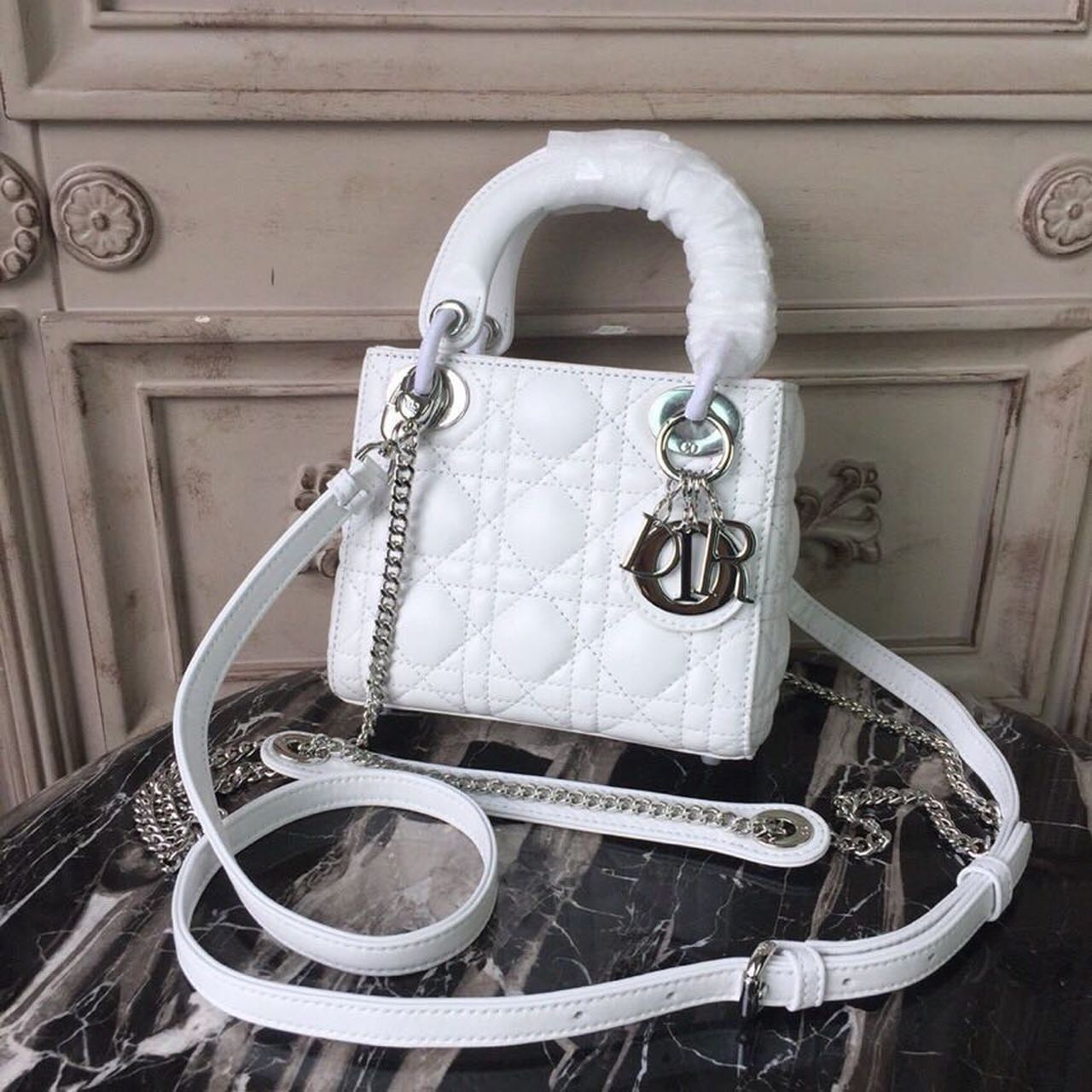 Lady SiTop Qualityer Hardware 17cm White Mini Chain Mini Bag
