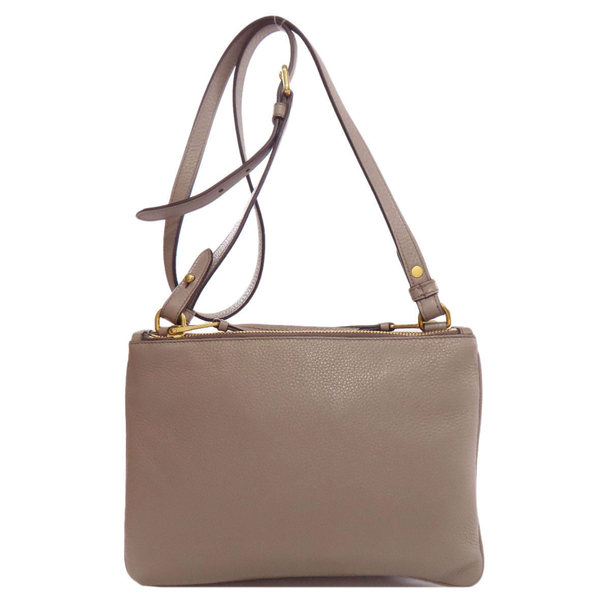 Shoulder Bag Calfskin Gray Logo