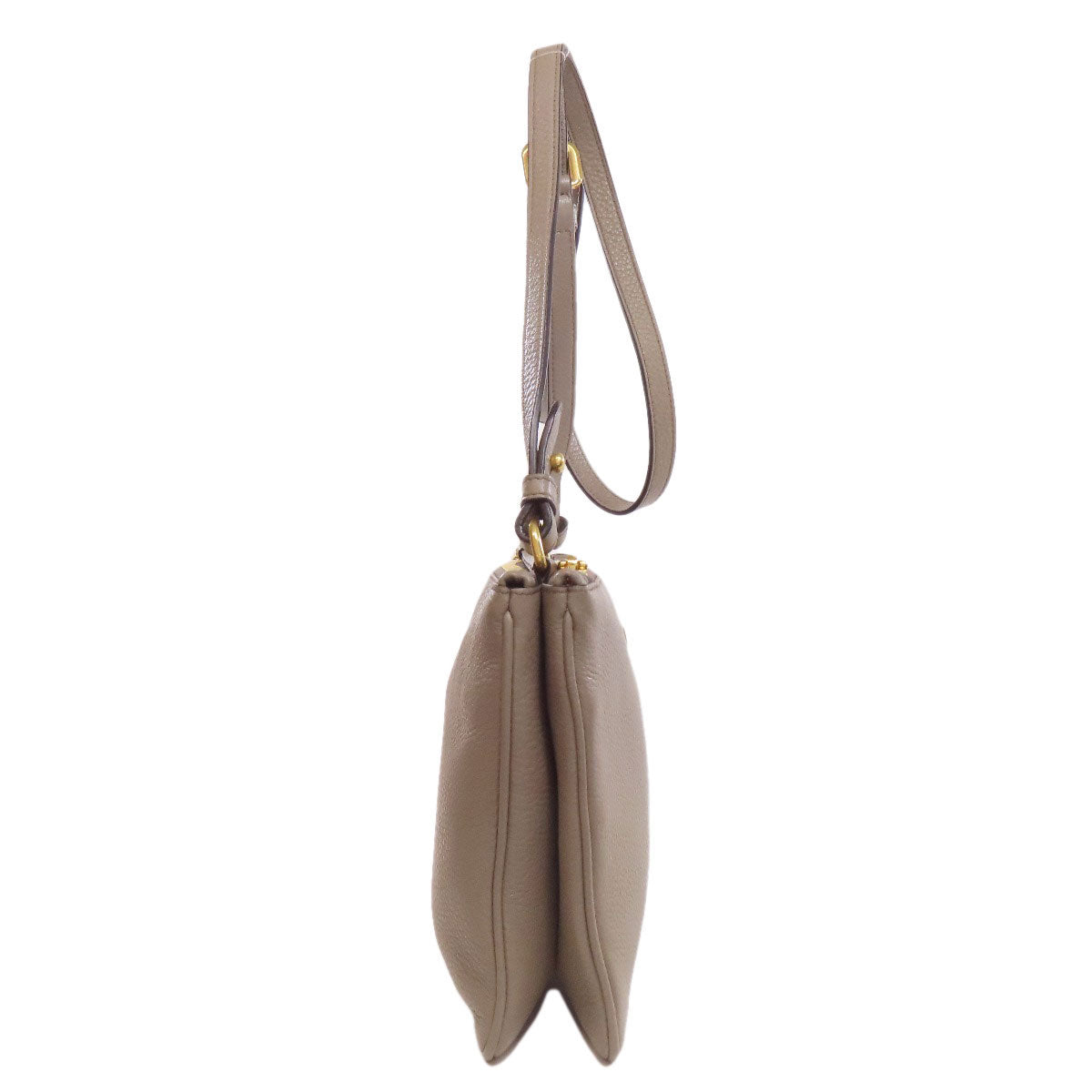 Shoulder Bag Calfskin Gray Logo