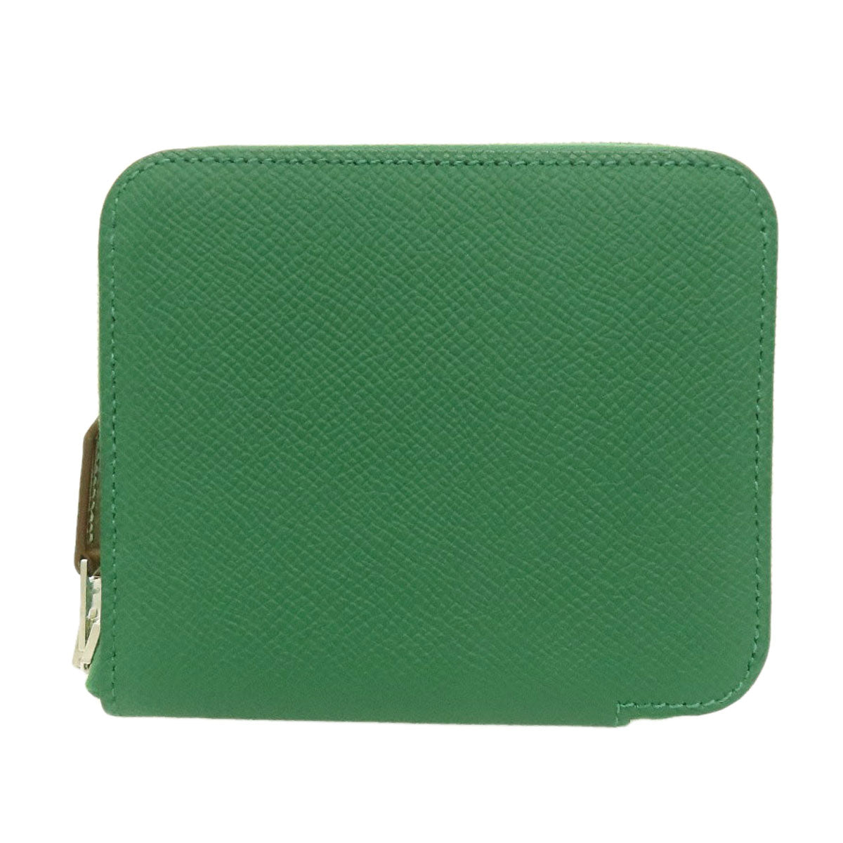 Coin Case Epsom Azap Silkin Compact Silvermetal Green Travel Bag