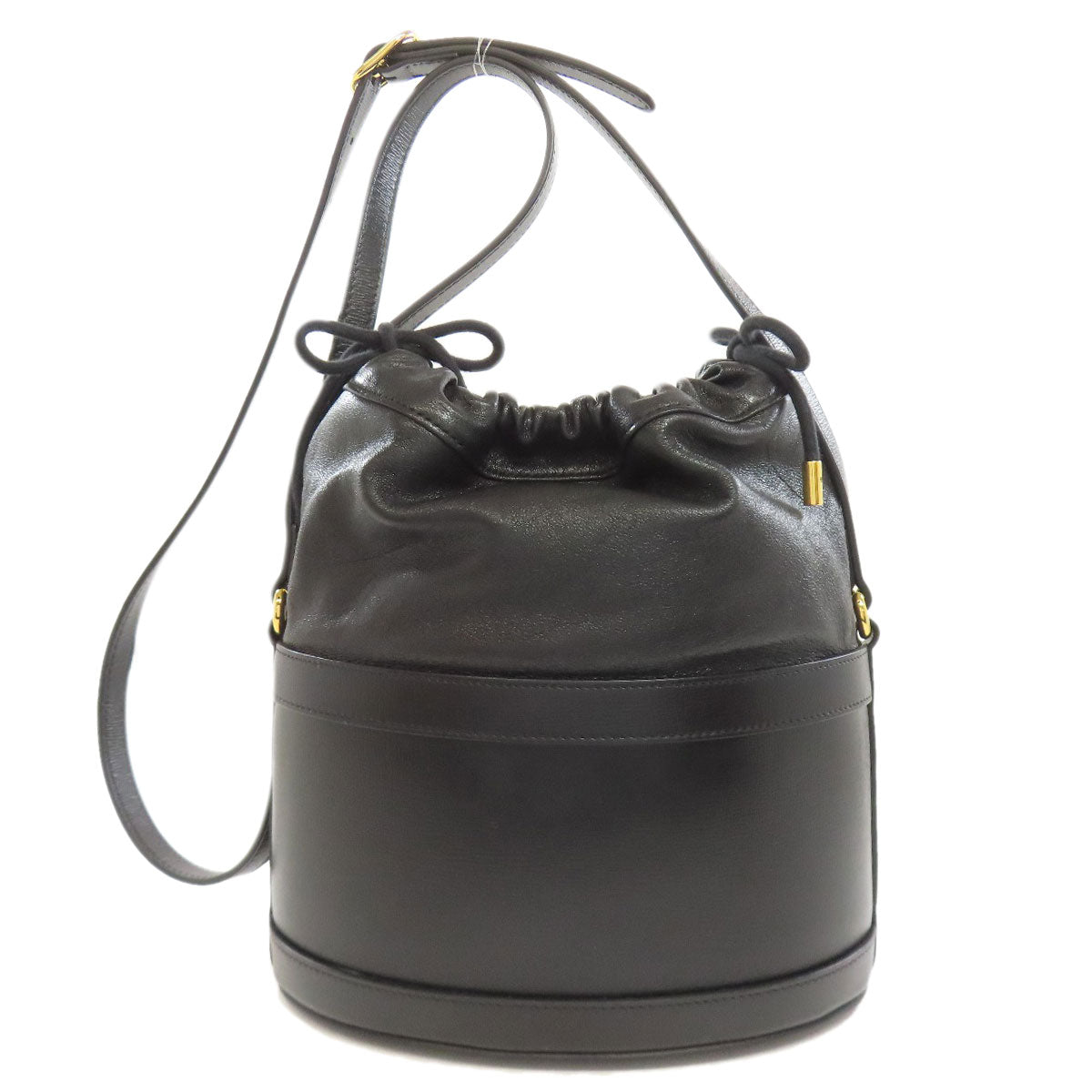 Gucci Horsebit Leather Black Bucket Tote Bag