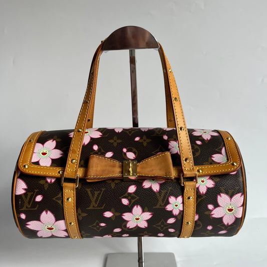 Louis Vuitton x Takashi Murakami Papillon 28 Cherry Blossom Monogram Handbag Handbag 5