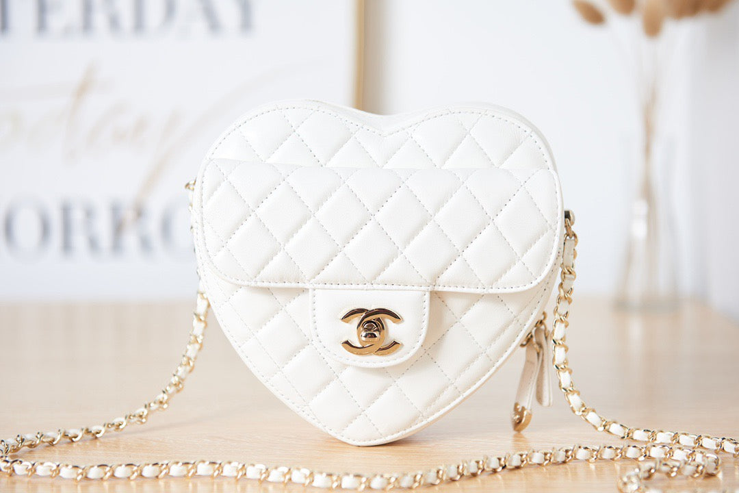 Chlmini Heart Bag For Women White Travel Bag