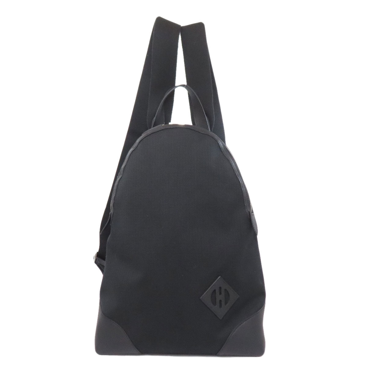 Backpack Slicked Back Metal Handbag Canvas Black