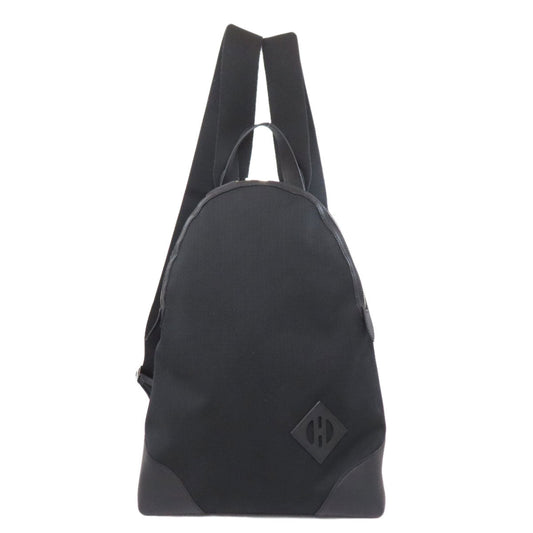 Hermes Backpack Slicked Back Canvas Metal Black