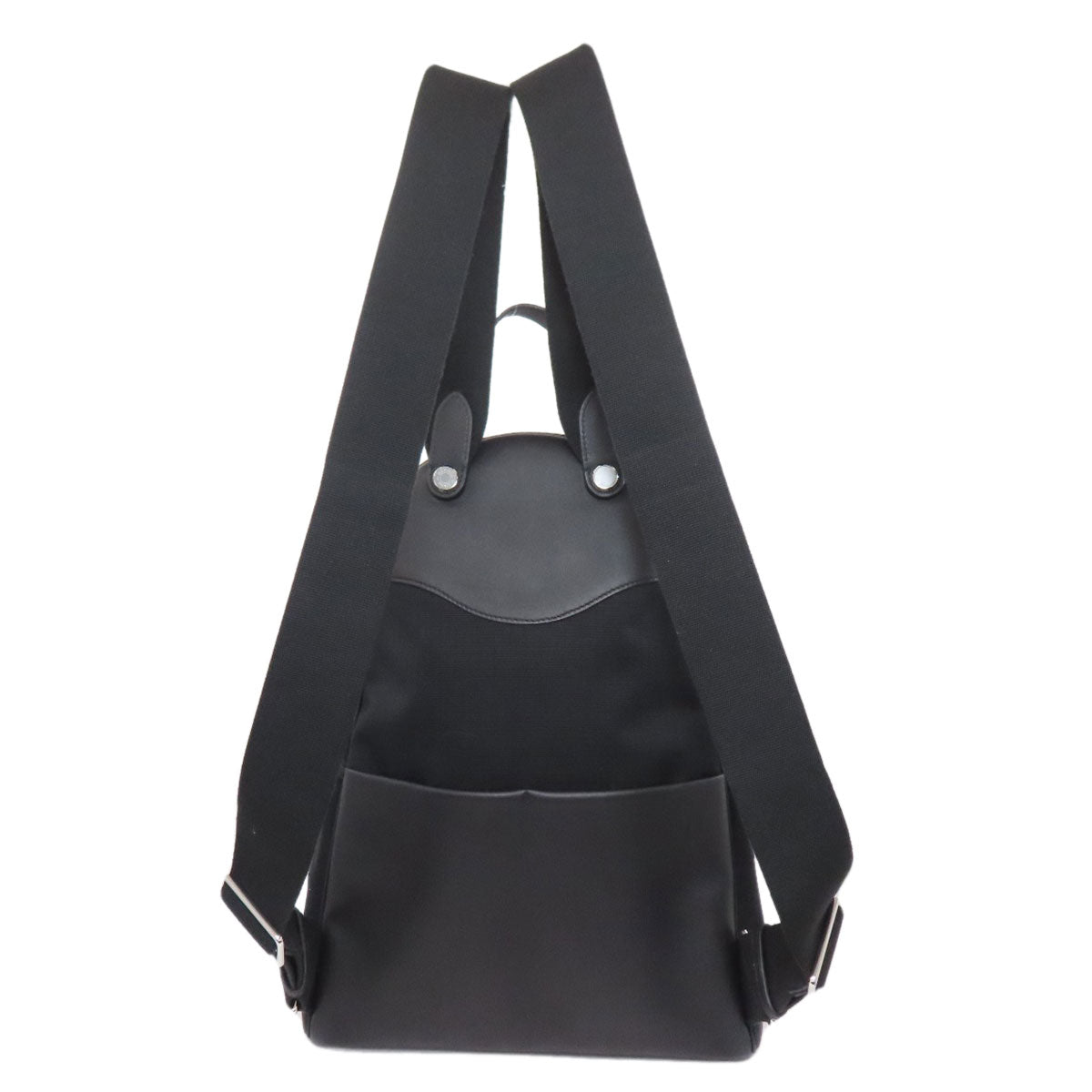 Hermes Backpack Slicked Back Canvas Metal Black