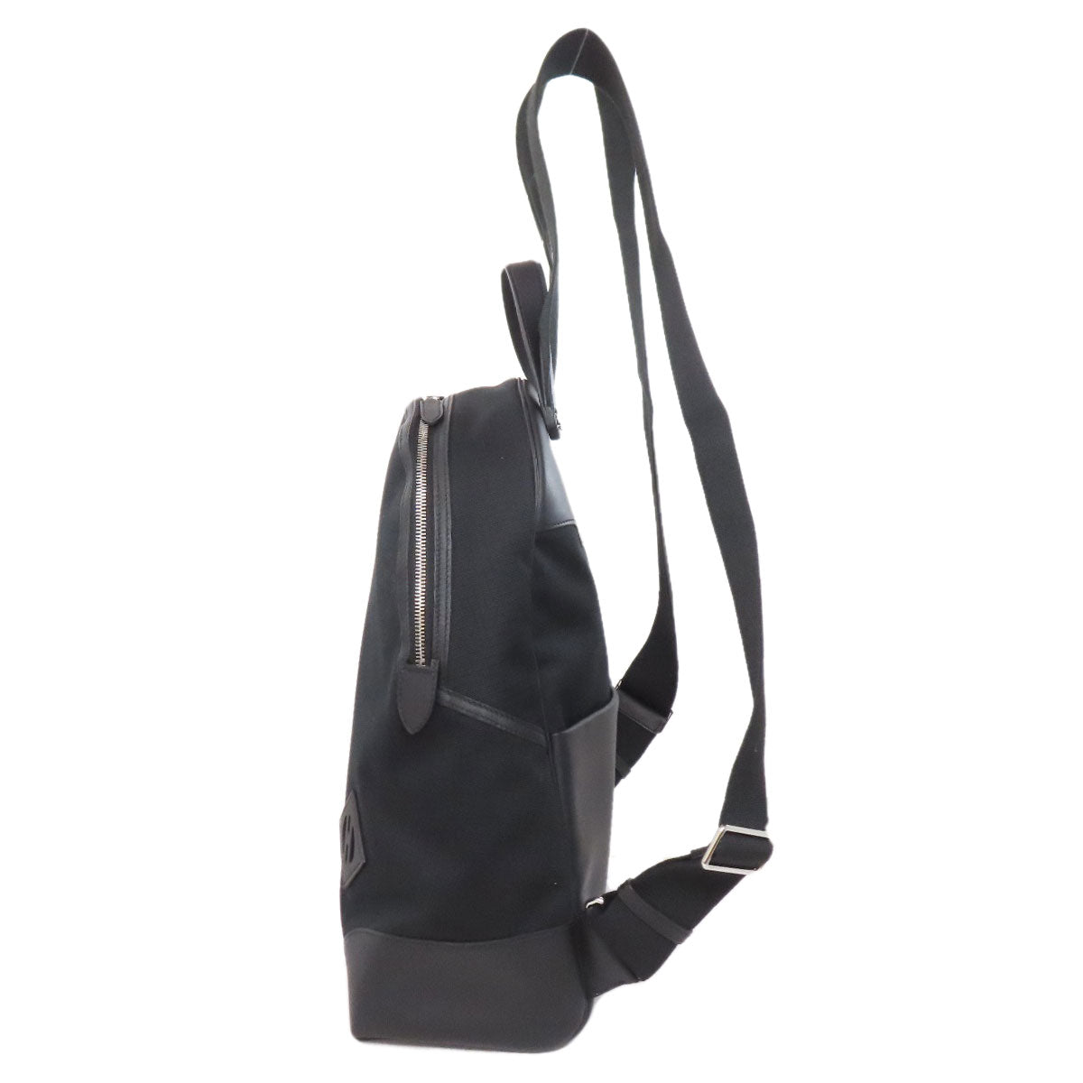 Hermes Backpack Slicked Back Canvas Metal Black