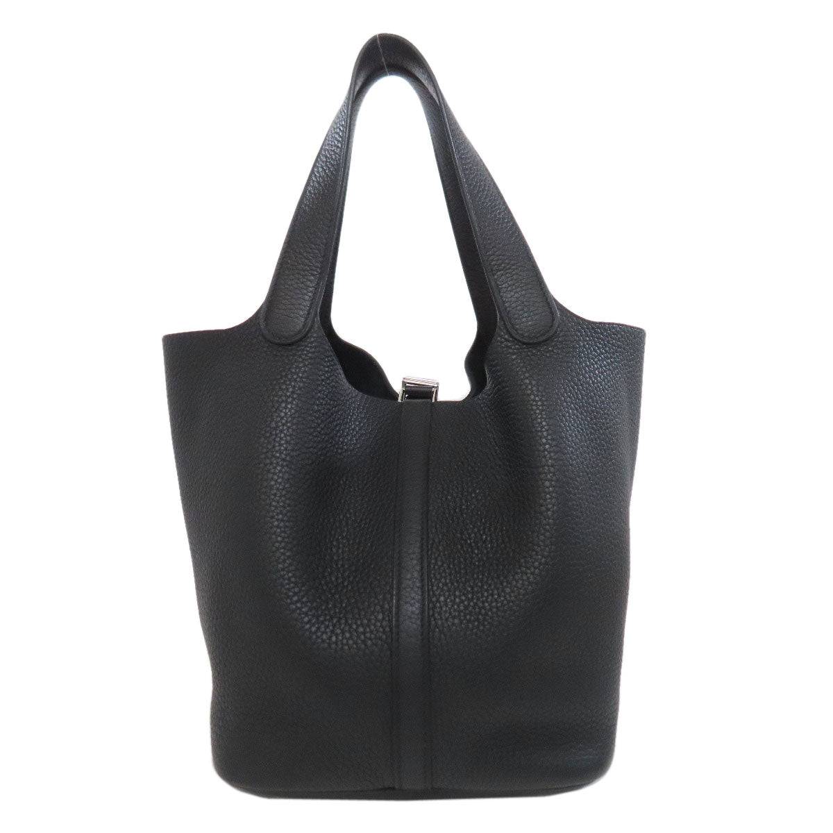 Hermes Handbag Taurillon Clemence Picotin Lock Mm Silvermetal Black Travel Bag